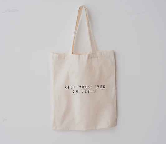 Eyes on Jesus Tote Bag